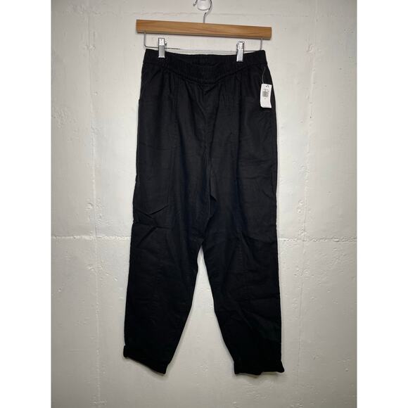 NEW Old Navy Womens Tapered Linen Pants Size Small Black - Picture 1 of 7